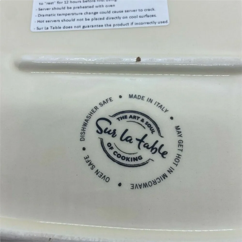 Sur La Table Casserole Serving Plate Beige Dishwasher Safe Fall Floral 13